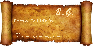 Berta Gellén névjegykártya